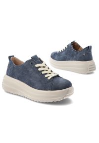 Granatowe Sneakersy Filippo Zamszowe Buty Damskie Na Platformie. Kolor: niebieski. Materiał: zamsz. Obcas: na platformie #5