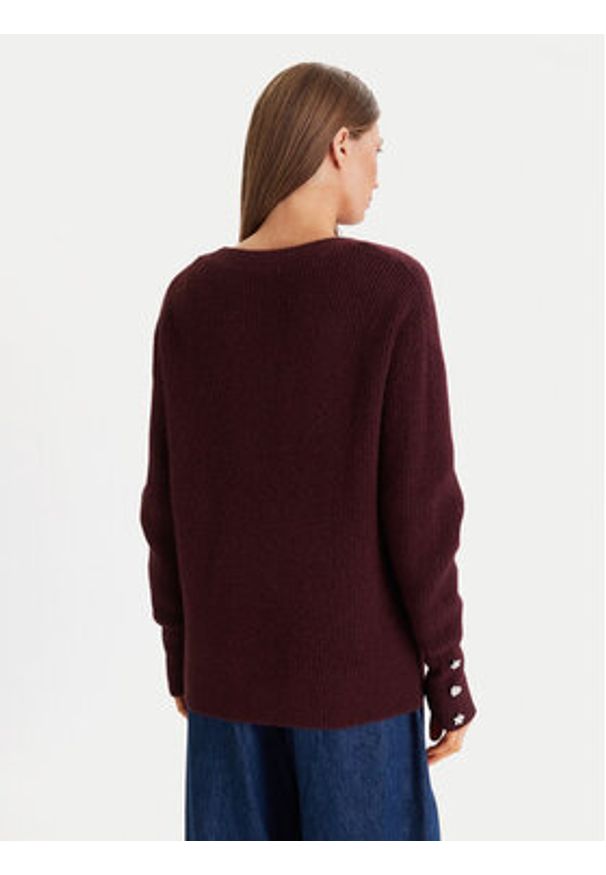 Morgan Sweter 252-MSTAR Bordowy Regular Fit. Kolor: czerwony. Materiał: syntetyk
