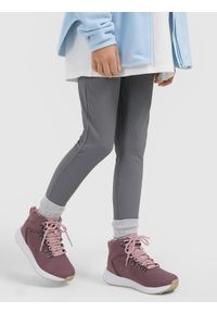 4f - 4F Buty zimowe ELEMENT z membraną dziewczęce - różowe 35. Okazja: na co dzień. Wysokość cholewki: przed kolano. Kolor: różowy. Materiał: guma, nubuk. Szerokość cholewki: normalna. Sezon: zima. Styl: casual