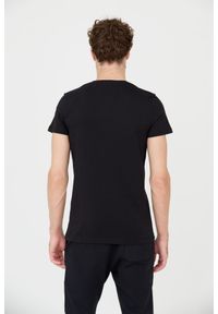 Balmain - BALMAIN Czarny męski T-shirt z czerwonym logo, Rozmiar XL. Kolor: czarny #4