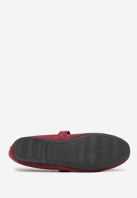 Born2be - Bordowe Balerinki w Stylu Mary Jane Urifiel. Okazja: na co dzień. Zapięcie: sprzączka. Kolor: czerwony. Materiał: jeans. Styl: klasyczny, casual, elegancki #2