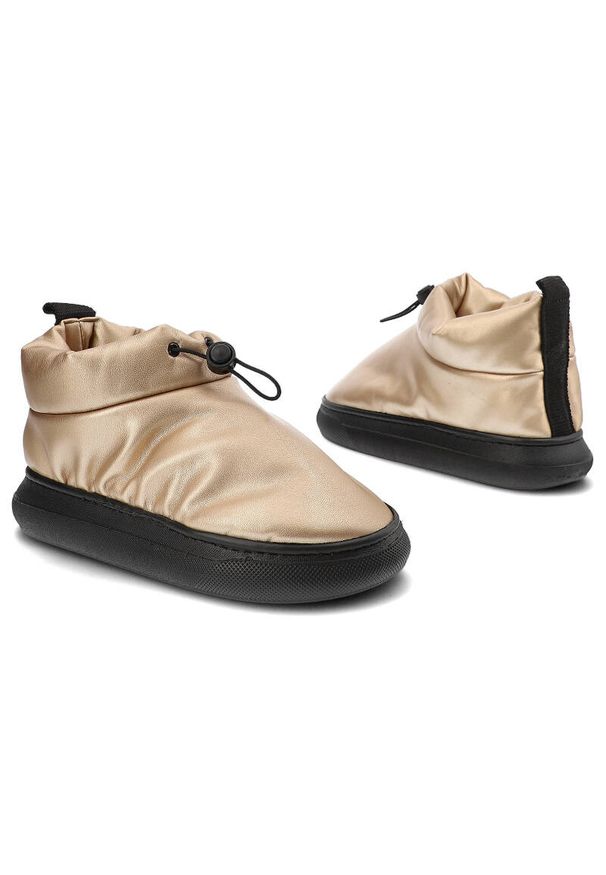 Złote Botki Venezia Ocieplane Buty Damskie. Okazja: na co dzień. Kolor: złoty. Materiał: syntetyk, skóra ekologiczna, futro. Obcas: na platformie. Styl: casual