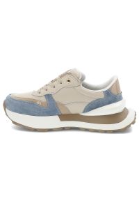 Beżowo-Niebieskie Sneakersy Filippo Stylowe Obuwie Damskie. Kolor: beżowy. Materiał: materiał #4