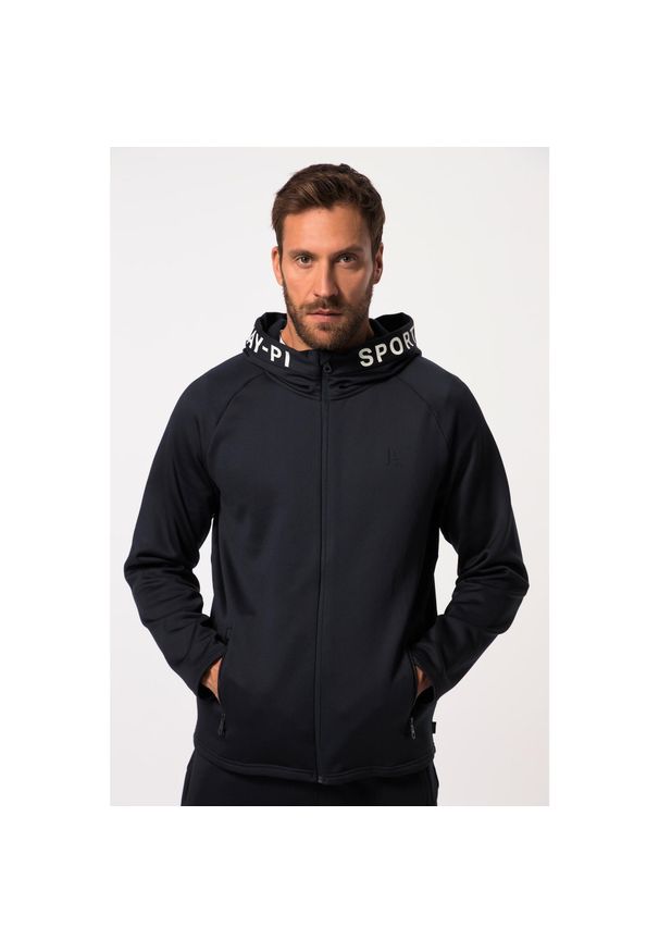 JAY-PI - Męska Treningowa bluza rozpinana FLEXNAMIC® tenis softshell kaptur. Kolekcja: plus size. Kolor: niebieski. Materiał: poliester, materiał, elastan. Sport: tenis