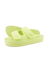 Flip*Flop - Klapki basenowe damskie Flip Flop Velcro Flower. Okazja: na co dzień. Kolor: zielony. Sezon: lato. Styl: casual