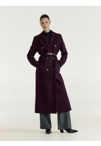 Reserved - Płaszcz z wełną Bellandi - burgundowy. Kolor: czerwony. Materiał: wełna #1