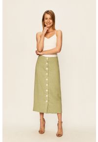 Glamorous - Spódnica. Okazja: na co dzień. Kolor: zielony. Materiał: tkanina. Wzór: gładki. Styl: casual #3