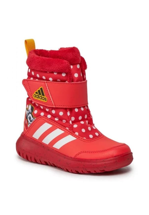 Adidas - Buty adidas Winterplay Disney Minnie Jr IG7188 czerwone. Zapięcie: rzepy. Kolor: czerwony. Materiał: materiał, guma. Szerokość cholewki: normalna. Wzór: motyw z bajki
