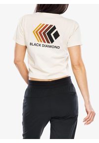 Koszulka z nadrukiem damska Black Diamond Faded Crop SS Tee. Kolor: biały. Wzór: nadruk
