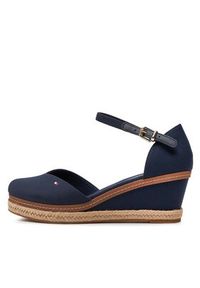 TOMMY HILFIGER - Tommy Hilfiger Półbuty Basic Closed Toe Mid Wedge FW0FW04787 Granatowy. Kolor: niebieski