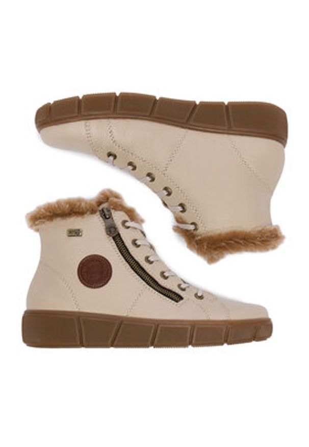 Remonte Trzewiki CEO-D1T72-60 Beżowy. Kolor: beżowy. Materiał: skóra