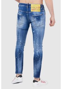 DSQUARED2 Niebieskie jeansy męskie super twinky jean. Kolor: niebieski. Wzór: aplikacja #3