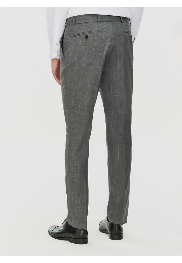 Pako Lorente - PAKO LORENTE – Ciemnaszare spodnie garniturowe w drobną kratę. Materiał: wełna, poliester, lycra. Styl: elegancki