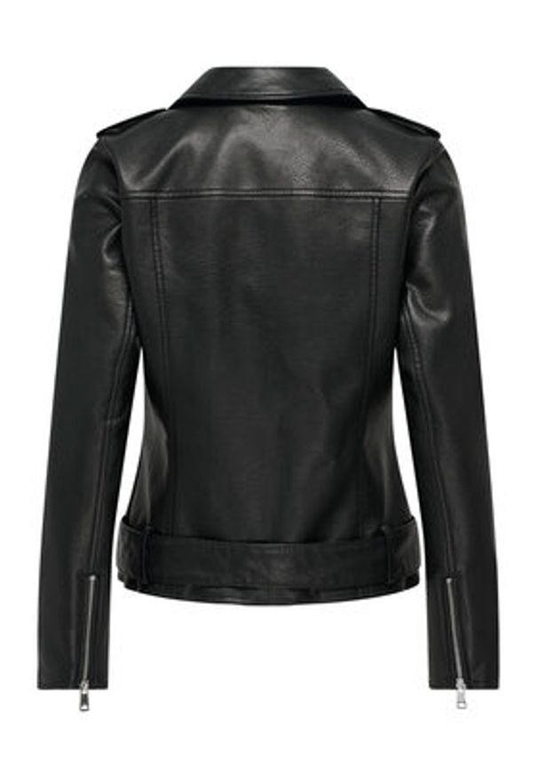 only - ONLY Kurtka z imitacji skóry Mille 15357332 Czarny Slim Fit. Kolor: czarny. Materiał: skóra