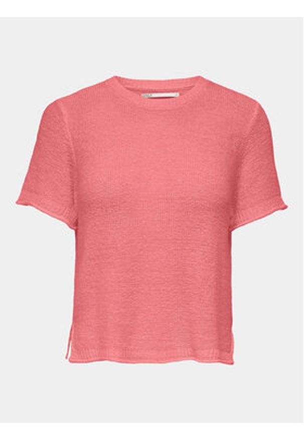 only - ONLY Sweter Sunny 15254282 Różowy Regular Fit. Kolor: różowy. Materiał: syntetyk