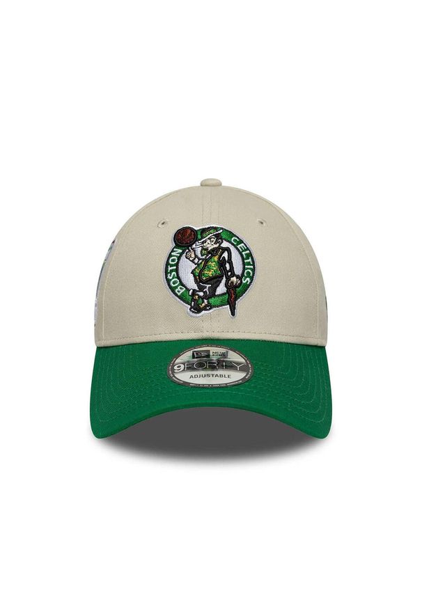 New Era - Czapka baseballowa 9forty Boston Celtics. Kolor: beżowy. Styl: sportowy