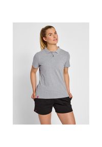 Damska koszulka polo Hummel Red Classic. Typ kołnierza: polo. Kolor: szary. Materiał: tkanina, bawełna. Styl: sportowy #1