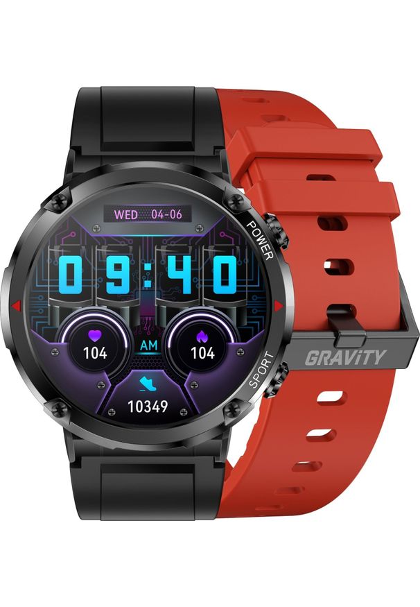 Smartwatch Gravity Zegarek męski SMARTWATCH GRAVITY GT21-6 BK/RD/BK. Rodzaj zegarka: smartwatch