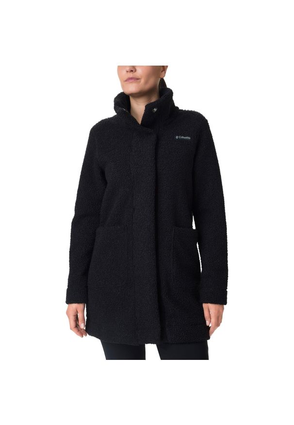 columbia - Płaszcz Polarowy Damski Columbia Panorama Long Jacket. Kolor: czarny. Materiał: polar. Sport: turystyka piesza