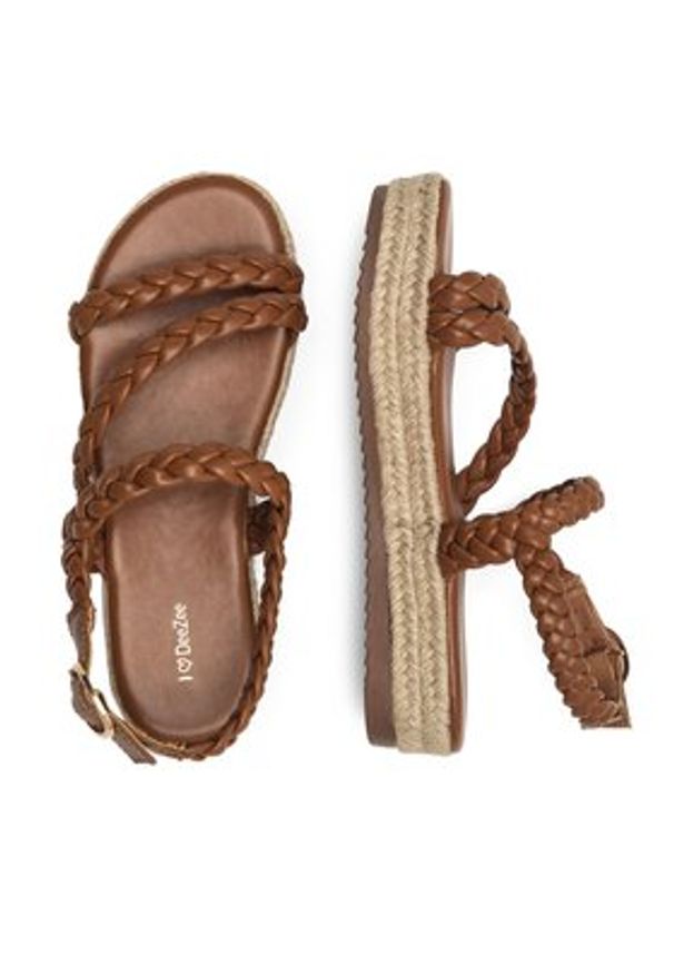 DeeZee Espadryle E8875-1 Brązowy. Kolor: brązowy. Materiał: skóra
