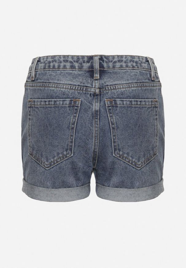 Born2be - Niebieskie Jeansowe Bawełniane Szorty z Przetarciami Zalabea. Kolor: niebieski. Materiał: bawełna, jeans. Sezon: lato. Styl: klasyczny, elegancki