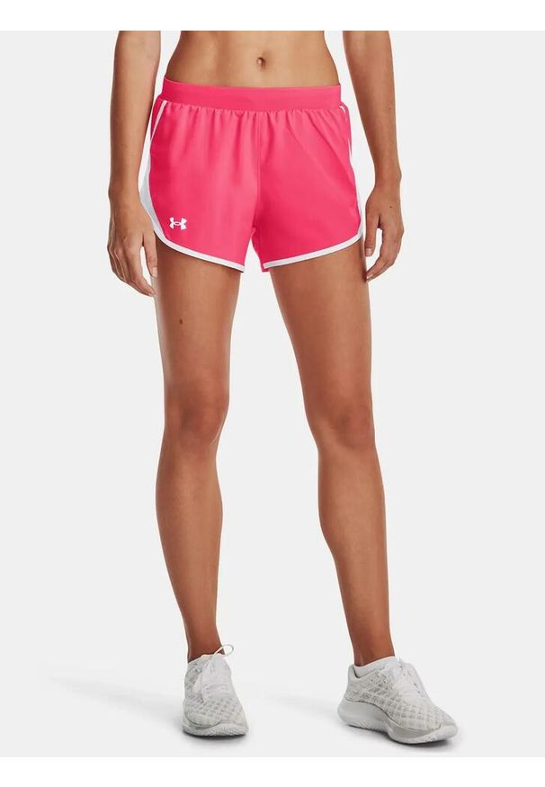 Under Armour - Spodenki fitness damskie UNDER ARMOUR Fly-By 2.0 Shorts. Kolor: różowy, biały, wielokolorowy. Sport: fitness