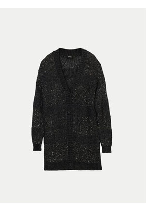 Desigual Kardigan Fredericton 24WWJF22 Czarny Relaxed Fit. Kolor: czarny. Materiał: syntetyk