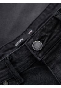 Ombre Clothing - Szorty męskie denimowe o klasycznym kroju – czarne V4. Kolor: czarny. Materiał: jeans, elastan, skóra, bawełna. Wzór: aplikacja. Sezon: lato. Styl: klasyczny #10