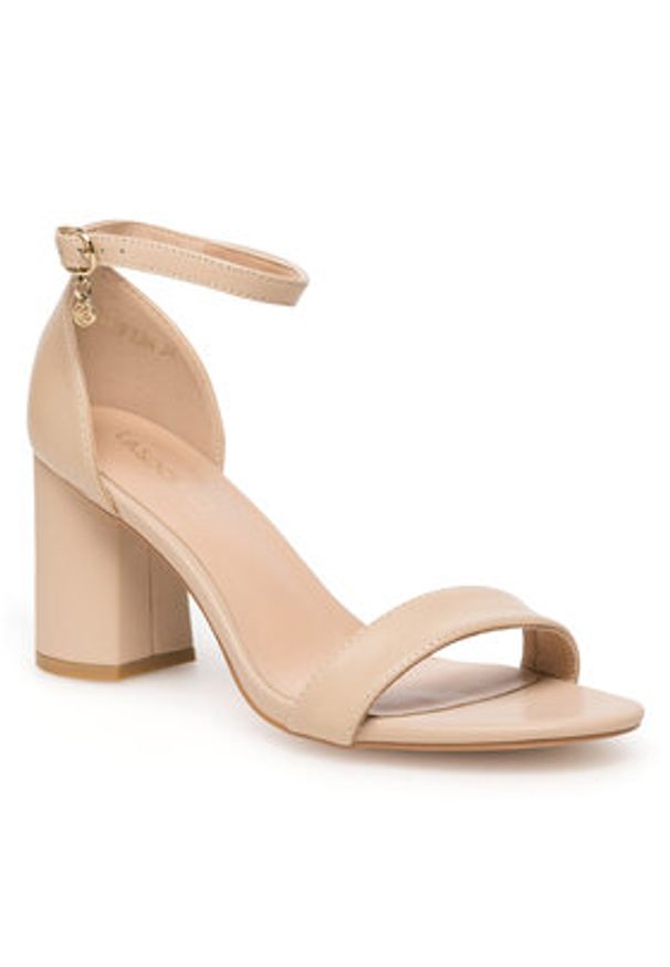 Lasocki Sandały POLT WYL3402-4ZA Beżowy. Kolor: beżowy. Materiał: skóra