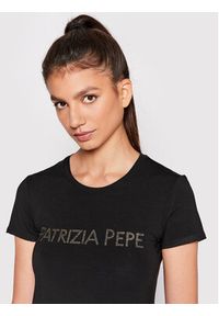 Patrizia Pepe T-Shirt CM1419/J013-K103 Czarny Regular Fit. Kolor: czarny. Materiał: wiskoza