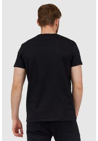 Balmain - BALMAIN Czarny t-shirt męski z małym aksamitnym logo. Kolor: czarny #4