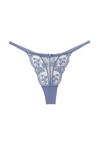 Intica - Stringi koronkowe trójkątne na każdą okazję Eladia. Kolor: niebieski. Materiał: koronka. Wzór: koronka #1