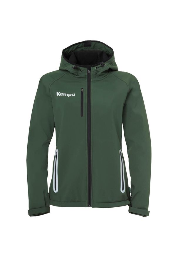 KEMPA - Damska kurtka softshellowa Kempa. Kolor: czarny, zielony, wielokolorowy. Materiał: softshell. Sport: piłka ręczna