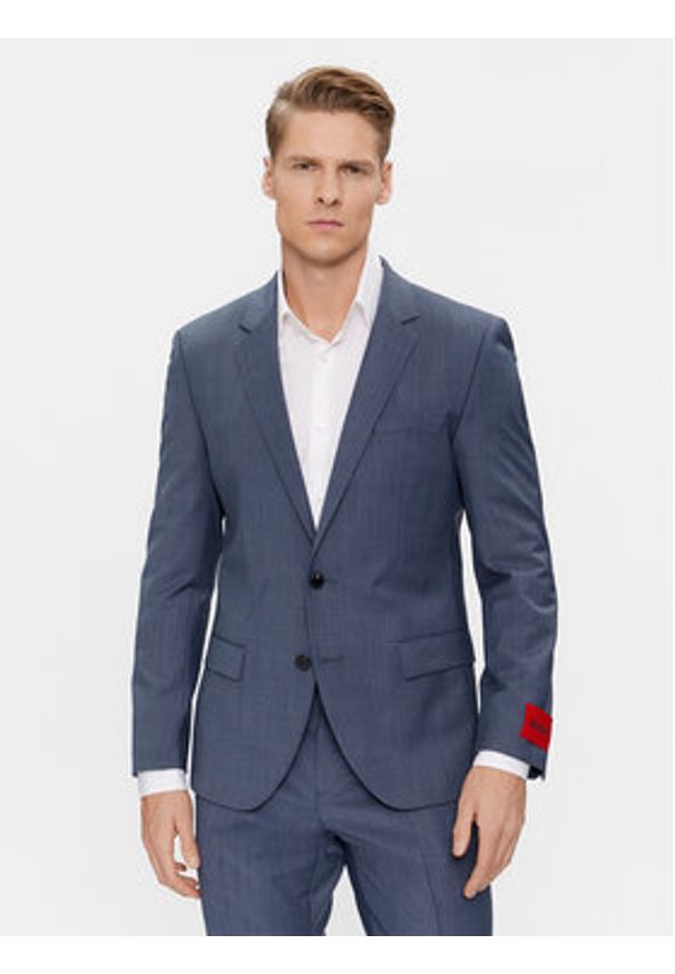 Hugo Garnitur Henry/Getlin232X 50509299 Granatowy Slim Fit. Kolor: niebieski. Materiał: syntetyk
