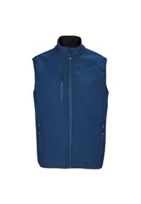 SOL'S - Ocieplacz Męski Falcon Softshell Zapinany Na Zamek Błyskawiczny. Kolor: niebieski. Materiał: softshell