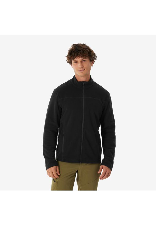 quechua - Polar turystyczny męski Quechua MH100 zamek. Typ kołnierza: kołnierzyk stójkowy. Kolor: czarny. Materiał: poliester, materiał. Sport: turystyka piesza, wspinaczka