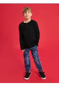 Sinsay - Jeansy cargo jogger - indigo jeans. Materiał: jeans