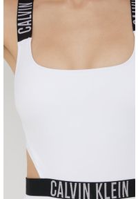 Calvin Klein strój kąpielowy kolor biały lekko usztywniona miseczka. Kolor: biały. Materiał: materiał