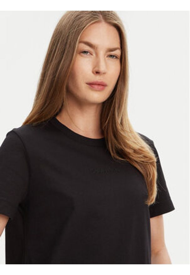 Calvin Klein T-Shirt LV044C905G Czarny Regular Fit. Kolor: czarny. Materiał: bawełna
