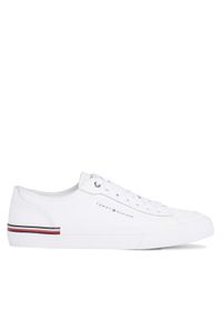 TOMMY HILFIGER - Tommy Hilfiger Sneakersy Corporate Vulc Leather FM0FM04953 Biały. Kolor: biały #1