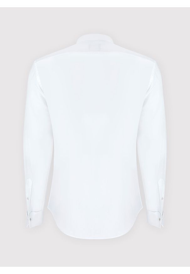 Pako Lorente - PAKO LORENTE – Biała smokingowa koszula męska. Typ kołnierza: łamany. Kolor: biały. Materiał: bawełna. Długość rękawa: długi rękaw. Długość: długie