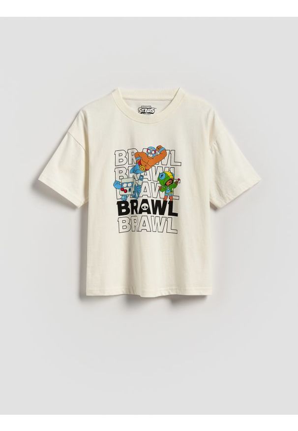 Reserved - T-shirt Brawl Stars - złamana biel. Materiał: dzianina, bawełna