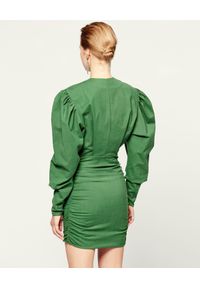 ISABEL MARANT - Zielona sukienka mini Stella. Kolor: zielony. Materiał: materiał. Długość: mini #6