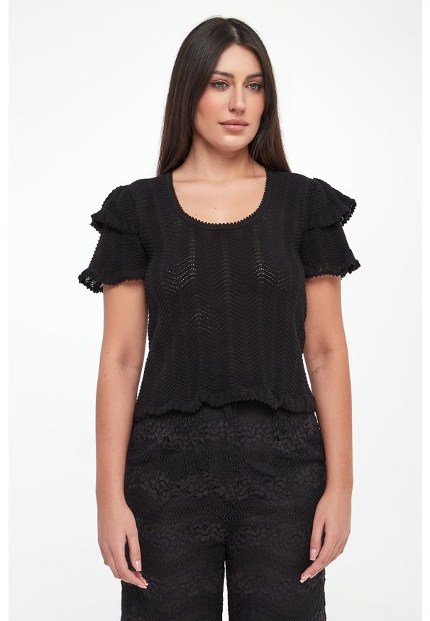 Twinset Milano - Bluzka damska koronkowa TWINSET. Materiał: koronka
