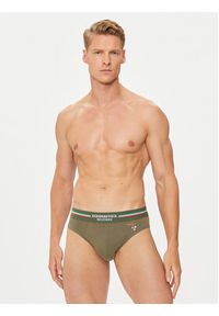Aeronautica Militare Komplet 2 par slipów AM1USL001 Khaki. Kolor: brązowy. Materiał: bawełna #5
