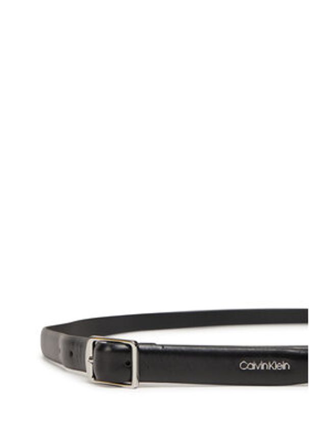 Calvin Klein Pasek Damski Slim Square Buckle Belt 2.0 K60K613235 Czarny. Kolor: czarny. Materiał: skóra