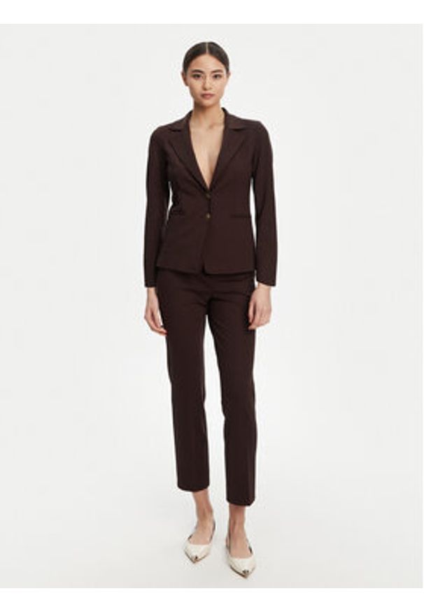 Marella Marynarka Debutto 2523916034 Brązowy Regular Fit. Kolor: brązowy. Materiał: wiskoza, syntetyk