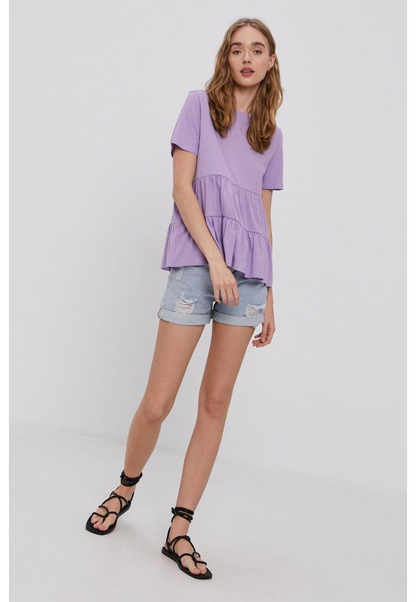 Haily's Szorty jeansowe damskie gładkie high waist. Okazja: na co dzień. Stan: podwyższony. Kolor: niebieski. Materiał: jeans. Wzór: gładki. Styl: casual