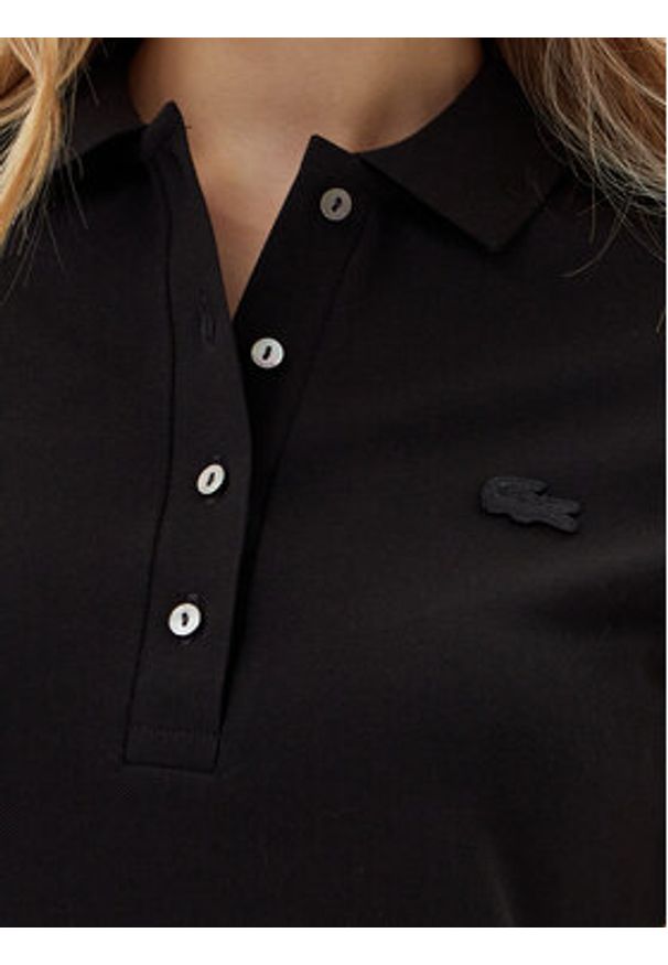 Lacoste Polo PF5462 Czarny Slim Fit. Typ kołnierza: polo. Kolor: czarny. Materiał: bawełna