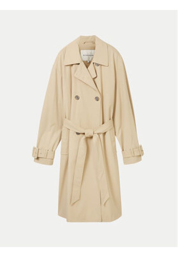 Tom Tailor Trencz 1040488 Beżowy Loose Fit. Kolor: beżowy. Materiał: syntetyk